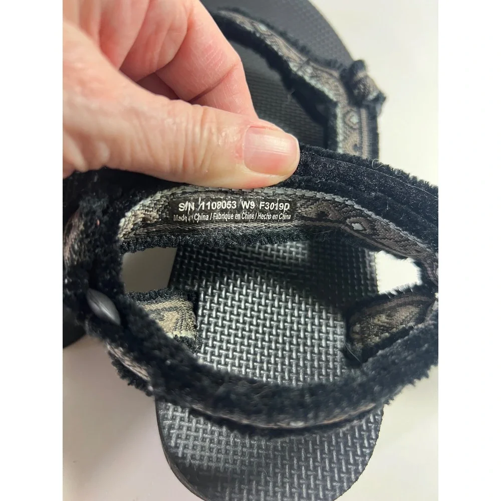 Teva Flatform Universal Maressa‎ Sandals Black Geometric Print 9